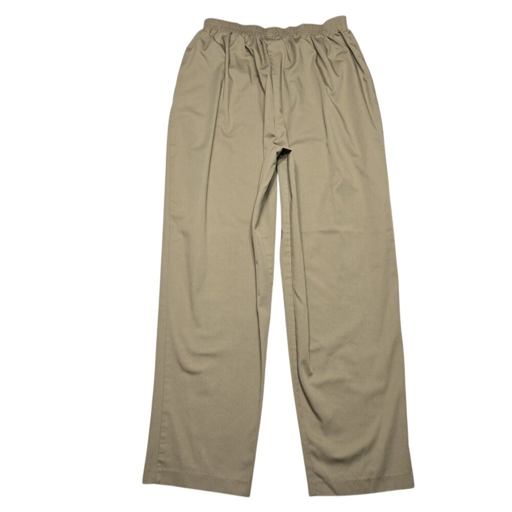 Vintage Priority One Pants Womens 26 Khaki Brown Elastic Waist Workwear Pleated - Picture 11 of 14